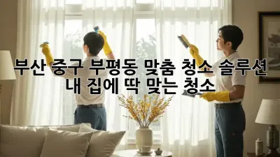 부산 중구 부평동 맞춤 청소 솔루션: 내 집에 딱 맞는 청소!